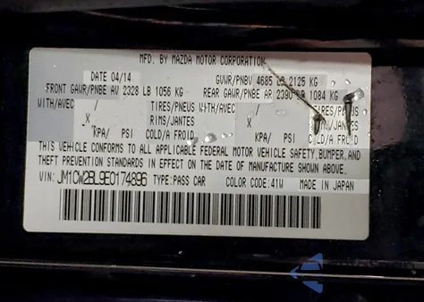 2014 Mazda 5 Sport z USA, uszkodzony, nr VIN JM1CW2BL9E0174896